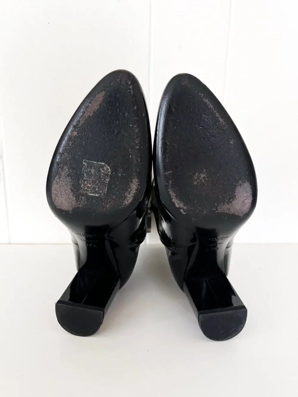 Saint Laurent YSL Loulou patent leather boots